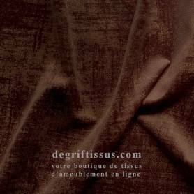 Tissu ameublement - velours Furcifer marron - fauteuil chaise - canapé coussin banquette salon - rideau - degriftissus.com