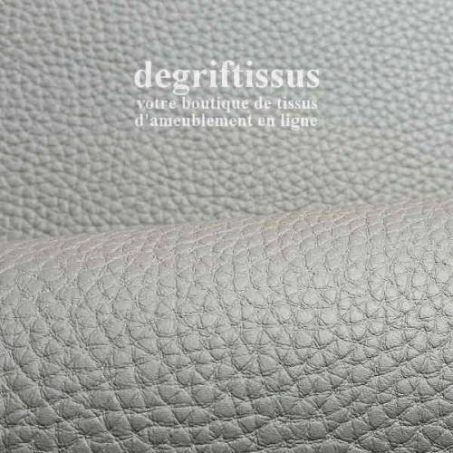 Dégriftissus vous propose ce tissu d&#039;ameublement imitation cuir haut de gamme, épaisse, très résistante, de couleur taupe clair.