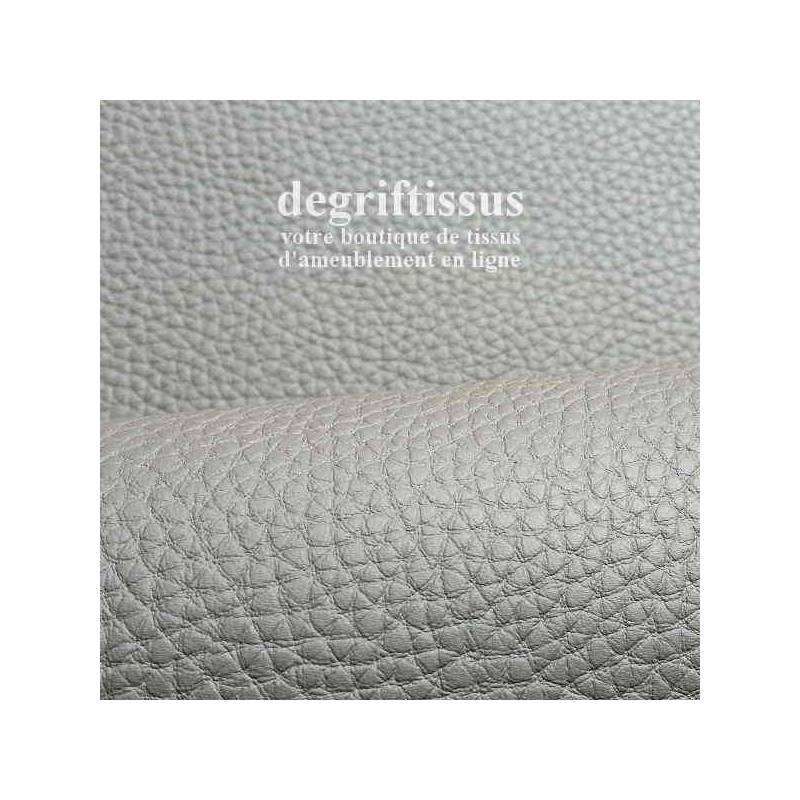 Dégriftissus vous propose ce tissu d'ameublement imitation cuir haut de gamme, épaisse, très résistante, de couleur taupe clair.