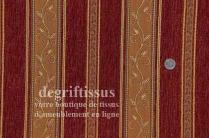 Tissu Tapisserie à bandes Dégriftissus vous propose ce tissu tapisserie de style, Tissu d&#039;ameublement de style à bandes brique e