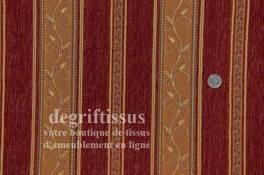 Tissu Tapisserie à bandes Dégriftissus vous propose ce tissu tapisserie de style, Tissu d'ameublement de style à bandes brique e
