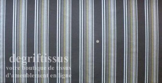 Tissu d&#039;ameublement - rayé chocolat et vert - pour transat - fauteuil - canapé - banquette - chaise - degriftissus.com
