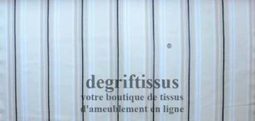 Dégriftissus vous propose ce tissu d'ameublement rayé beige, écru et noir Tissu d'ameublement très épais et solide, doublé latex