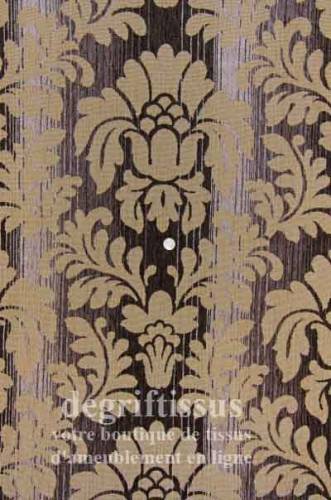 Velour mixte médaillon strié Dégriftissus vous propose ce tissus d&#039;ameublement velours strié médaillon baroque. Velours d&#039;ameubl