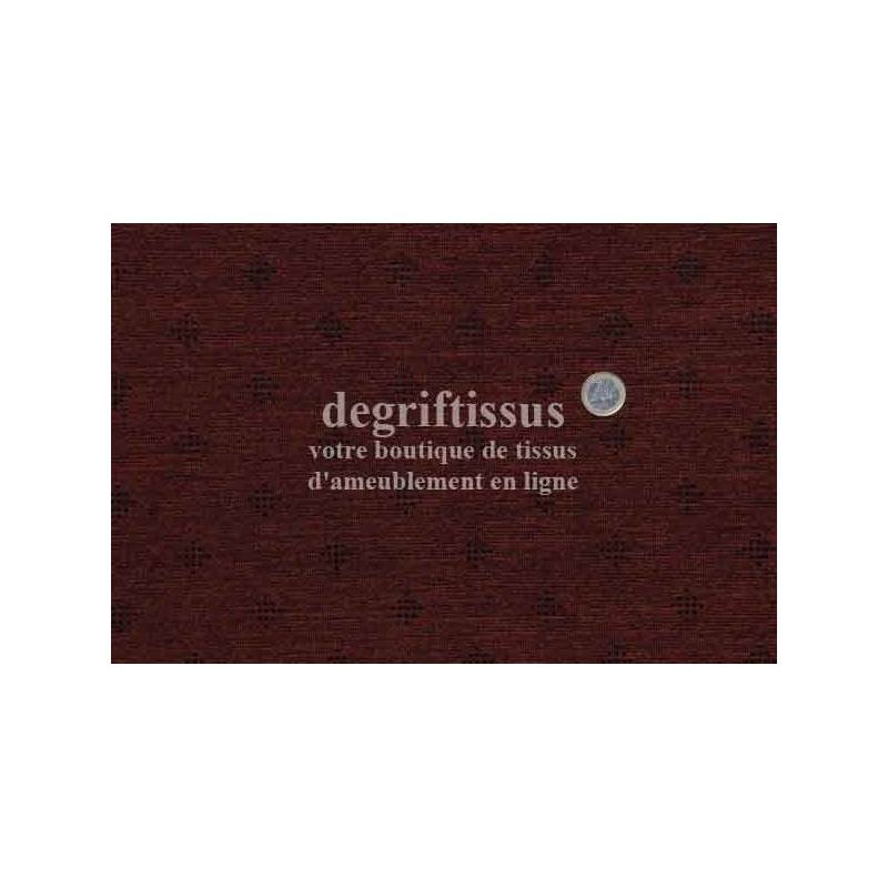 Velour chenillé Dégriftissus vous propose ce tissu d'ameublement chenillé marron à petits semis. Tissu d'ameublement chenillé ép