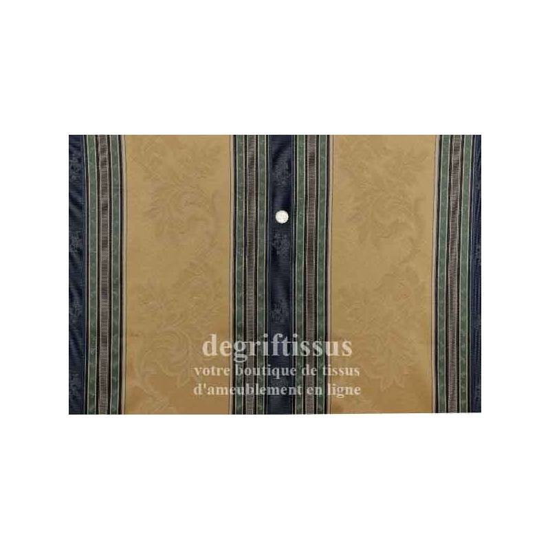 tissus ameublement Satin tissage mixte jaune et bleu