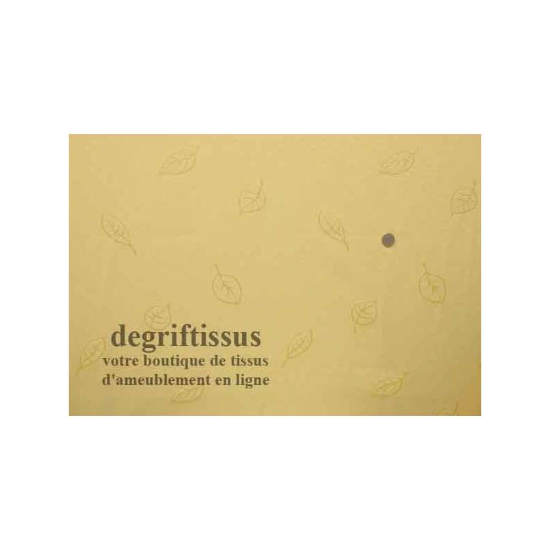 Tissu jaune à feuilles pour coussin - rideau Dégriftissus vous propose ce tissu d'ameublement reps jaune. Tissu d'ameublement ti