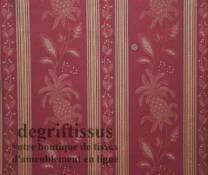 Tissu Jacquard à bande rayé Dégriftissus vous propose ce tissus d'ameublement tissé Jacquard avec motifs ananas, de belle épaiss