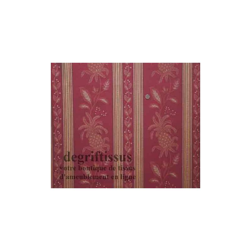 Tissu Jacquard à bande rayé Dégriftissus vous propose ce tissus d'ameublement tissé Jacquard avec motifs ananas, de belle épaiss