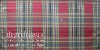 Tissu Jacquard écossais double face, bordeau vert Dégriftissus vous propose ce tissu d'ameublement écossais bordeaux et vert. Tr