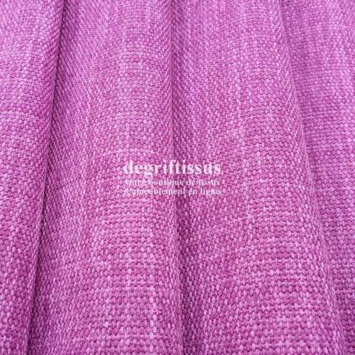 Lin rose grain moyen Dégriftissus vous propose ce tissu d&#039;ameublement imitation lin texturé, pour chaises, fauteuils, tête de li