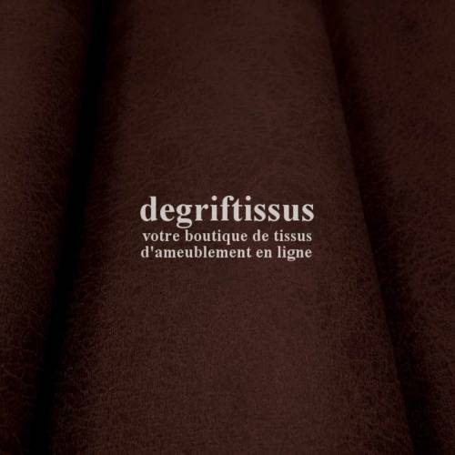 Cuir craquelé marron foncé Dégrif&#039; tissus vous propose ce superbe tissu d&#039;ameublement imitation cuir vintage effet cuir 