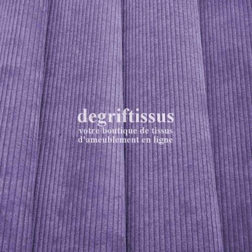 Velours côte lilas Dégriftissus vous propose ce tissu d&#039;ameublement velours fine côte, pour chaises, fauteuils, tête de lit, ca