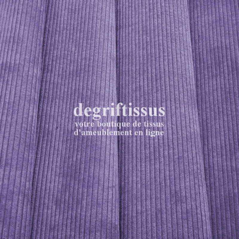 Velours côte lilas Dégriftissus vous propose ce tissu d'ameublement velours fine côte, pour chaises, fauteuils, tête de lit, ca