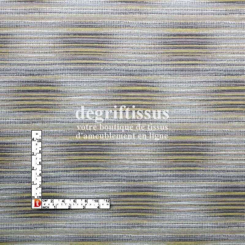 Dégriftissus vous propose ce tissu d'ameublement strié jaune Tissu tissé Jacquard, de très grande résistance, prévu pour faire d