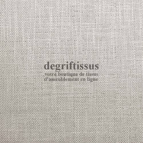 Jute grège Dégriftissus vous propose ce tissu d&#039;ameublement de style uni gris-beige. Très beau tissage doublé latex, très épais 