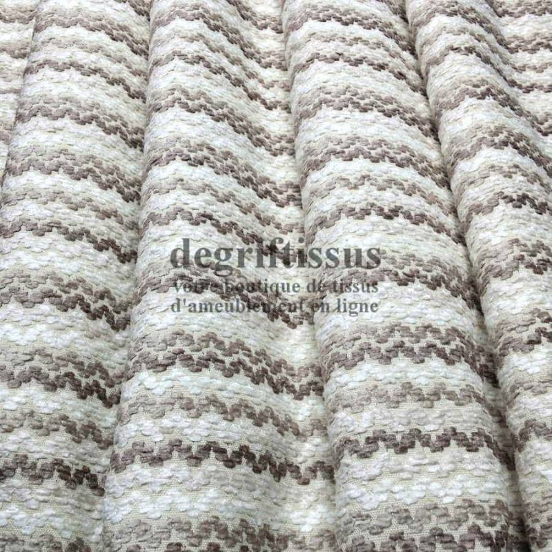 Dégriftissus - Tissu d'ameublement - motifs vaguelettes - tissage Jacquard - doux - aspect laine - fauteuils - chaises - canapé