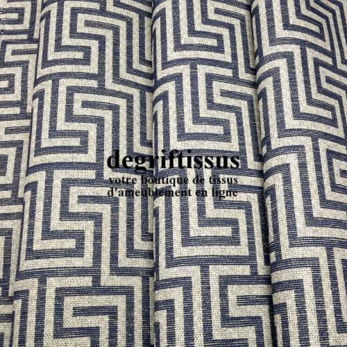 Tissu d&#039;ameublement - Jacquard motif labyrinthe - pour fauteuil - chaise - canapé - coussin - tête de lit - degriftissus.com