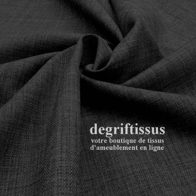 Tissus ameublement - Imitation lin anti-tache gris foncé - siège - fauteuil - coussin - rideau - nappe - degriftissus.com