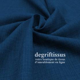 Tissus ameublement - Imitation lin anti-tache bleu nuit - siège - fauteuil - coussin - rideau - nappe - degriftissus.com