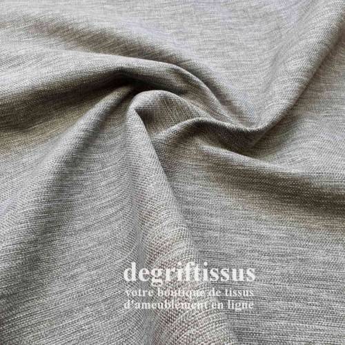 Tissu d&#039;ameublement - grain plat gris chiné - intérieur extérieur résistant soleil - degriftissus.com