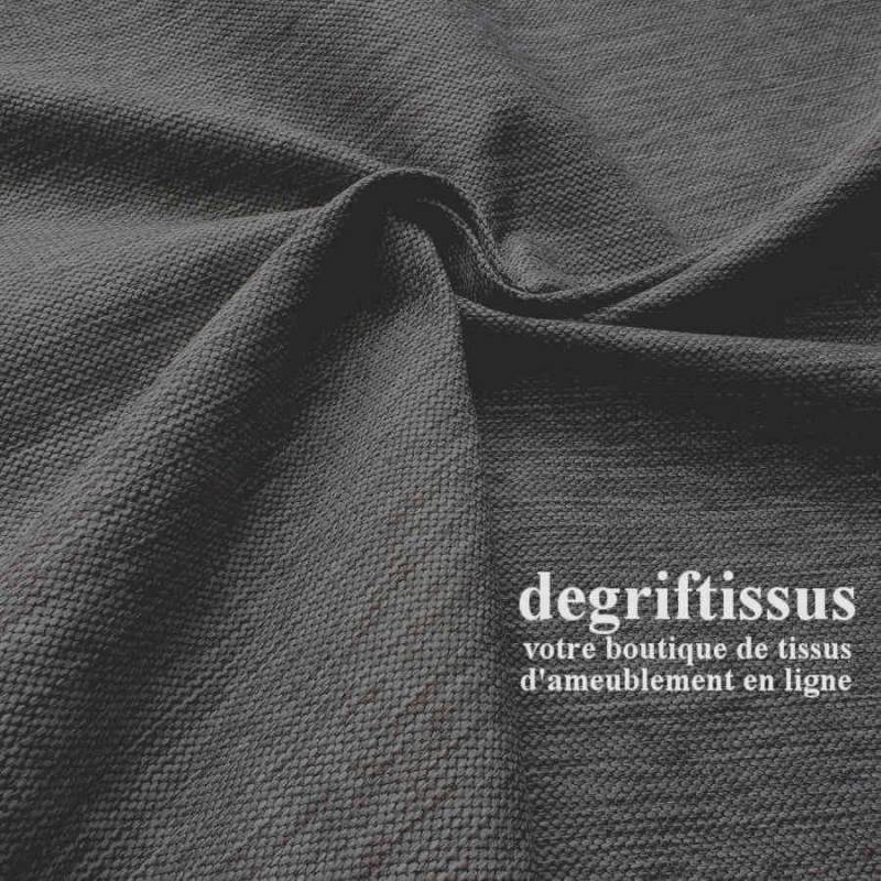 Tissu d'ameublement - texturé Gris foncé - intérieur extérieur résistant soleil - degriftissus.com