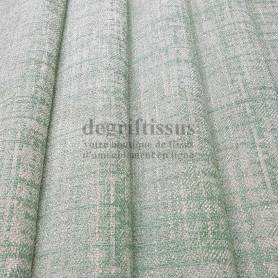 Tissu ameublement tissé Jacquard, hachuré vert lagon - siège - chaise - fauteuil - canapé - double rideau - degriftissus.com