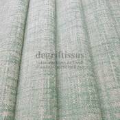 Tissu ameublement tissé Jacquard, hachuré vert lagon - siège - chaise - fauteuil - canapé - double rideau - degriftissus.com