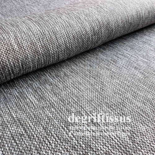 Tissu d&#039;ameublement - texturé Gris chiné - coussin - fauteuil - intérieur extérieur résistant soleil - degriftissus.com