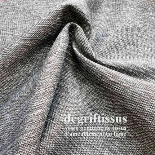 Tissu d&#039;ameublement - texturé Gris chiné - coussin - fauteuil - intérieur-extérieur résistant soleil - degriftissus.com