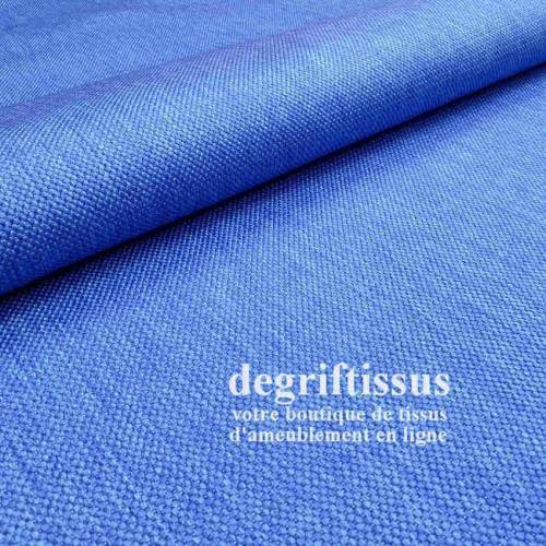 Tissu d&#039;ameublement - texturé Bleu chiné - coussin - fauteuil - intérieur extérieur résistant soleil - degriftissus.com