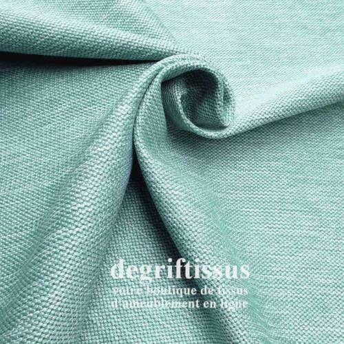 Tissu d&#039;ameublement - texturé Vert chiné - intérieur - extérieur résistant soleil - Recouvrement - Coussin - degriftissus.com