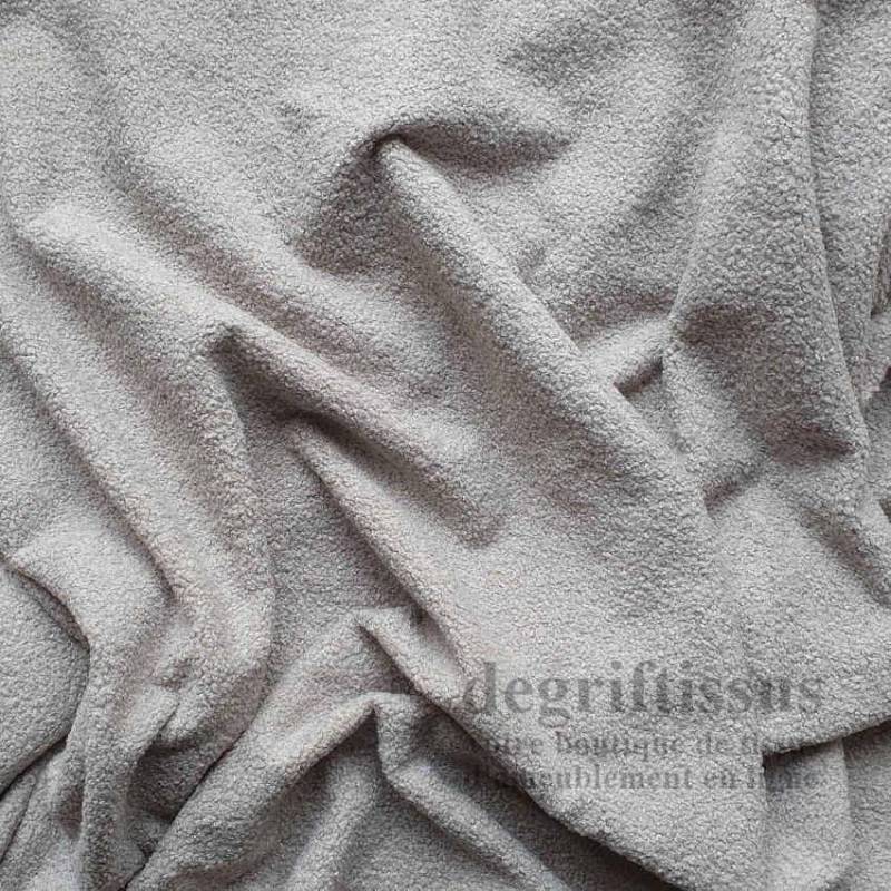 Tissu ameublement - Bouclette volumineuse gris clair - pour fauteuil- chaise - canapé coussin banquette salon - degriftissus.com
