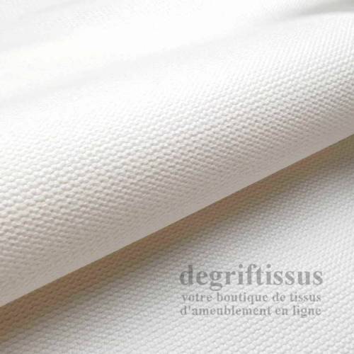 Tissu d&#039;ameublement - texturé Blanc - coussin - fauteuil - intérieur extérieur résistant soleil - degriftissus.com