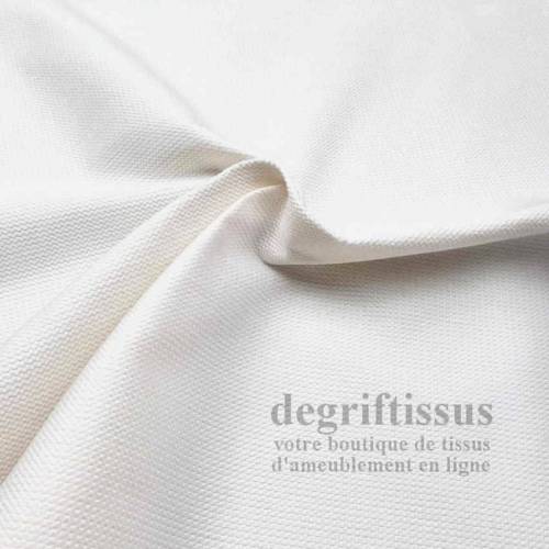 Tissu d&#039;ameublement - texturé Blanc - coussin - chaise - fauteuil - intérieur extérieur résistant soleil - degriftissus.com