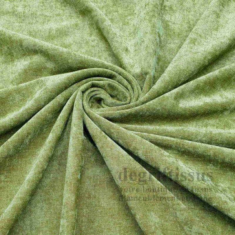 Tissu ameublement - velours micro chenille vert clair - fauteuil - chaise - canapé - coussin - salon - rideau - degriftissus.com