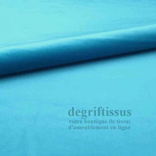 Tissu ameublement - velours bleu turquoise - fauteuil - chaise - canapé coussin banquette salon - rideau - degriftissus.com