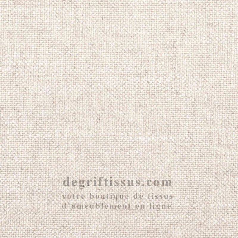 Tissu ameublement - Structuré lin crème - fauteuil - chaise - canapé coussin banquette salon - rideau - degriftissus.com