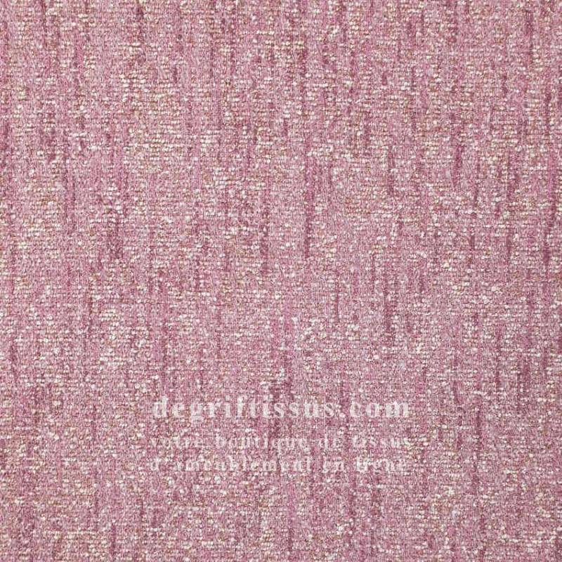 Tissu ameublement - Structuré chenillé bouclé rose - fauteuil - chaise - canapé coussin salon - rideau - degriftissus.com