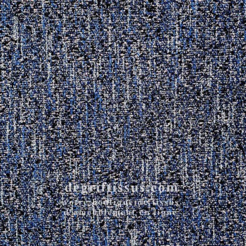 Tissu ameublement - Structuré chenillé bouclé nuit bleutée - fauteuil chaise - canapé coussin salon - rideau - degriftissus.com