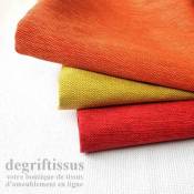 Tissu ameublement - texturé Orange chiné - coussin - fauteuil - intérieur extérieur résistant soleil - degriftissus.com