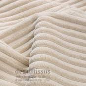 Tissu ameublement - Velours grosse côte écru - chaises - fauteuils - coussins - tête de lit - double rideau
