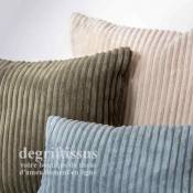 Tissu ameublement - Velours grosse côte vert, chaises, fauteuils, coussins, tête de lit, double rideau - degriftissus.com