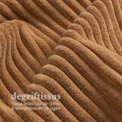 Tissu ameublement - Velours grosse côte terracotta - chaises - fauteuils - coussins - tête de lit - double rideau