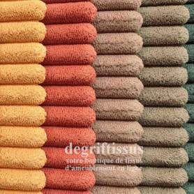 Tissu ameublement - Velours grosse côte brique 2- chaises - fauteuils - coussins - tête de lit - double rideau