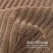 Tissu ameublement - Velours grosse côte brun fumé - chaises - fauteuils - coussins - tête de lit - double rideau