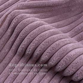 Tissu ameublement - Velours grosse côte mauve - chaises - fauteuils - coussins - tête de lit - double rideau