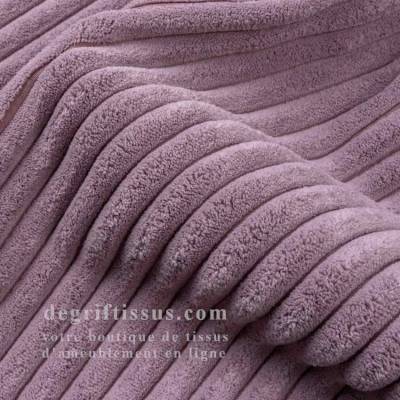 Tissu ameublement - Velours grosse côte mauve - chaises - fauteuils - coussins - tête de lit - double rideau