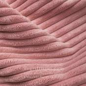 Tissu ameublement - Velours grosse côte rose - chaises - fauteuils - coussins - tête de lit - double rideau