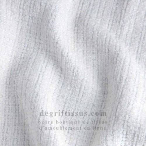 Tissu ameublement - chenille toucher doux blanc - fauteuil - chaise - canapé coussin banquette salon - rideau - degriftissus.com
